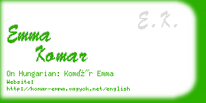 emma komar business card